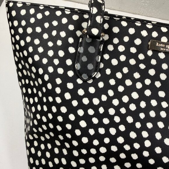 Kate Spade Laurel Way Dally Tote Bag Musicaldot Black White Small Shoulder Bag - Picture 6 of 12